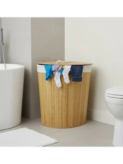 Eckwäschekorb in Natur - (B)36 x (H)60 x (T)36 cm