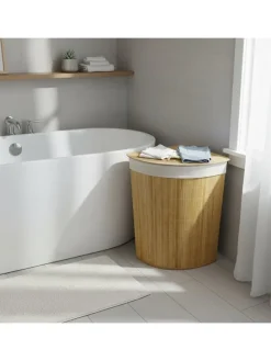 Eckwäschekorb in Natur - (B)36 x (H)60 x (T)36 cm