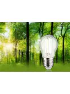 Eco-Line Filament 230V LED Tropfen E27 1er-Set 80 mm 525lm 2,5W 4000K Klar A