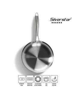 Edelstahlpfanne Bratpfanne | ohne Deckel in Silber