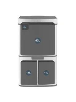 Edelstahl-Recycling-Mülleimer - 64 l