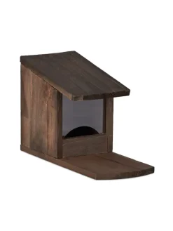 Eichhörnchen Futterhaus in Dunkelbraun - (B)12x (H)17,5 x (T)25 cm