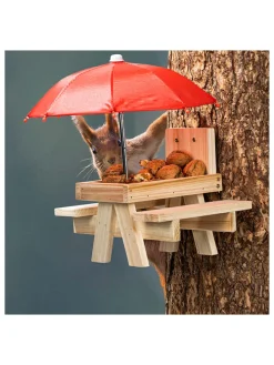 Eichhörnchen-Futterstation in Natur - (B)18 x (H)21,2 x (T)17,2 cm