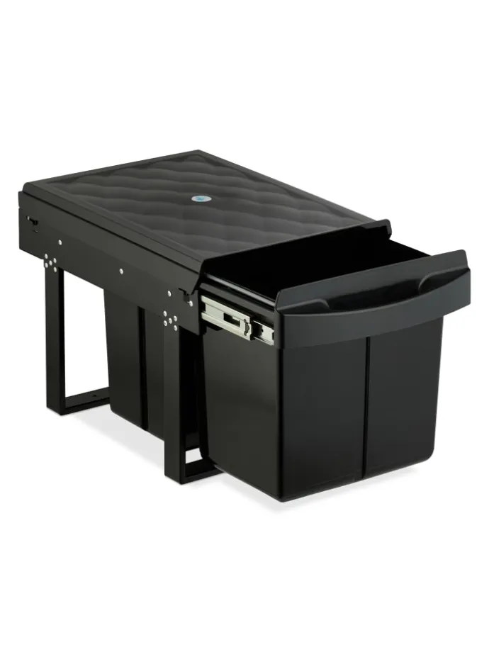 Einbaumülleimer in Schwarz - 1x 15 l + 2x 8 l