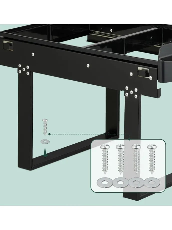 Einbaumülleimer in Schwarz - 1x 15 l + 2x 8 l