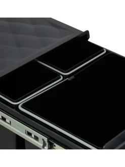 Einbaumülleimer in Schwarz - 1x 15 l + 2x 8 l