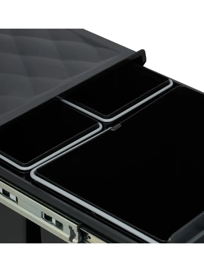 Einbaumülleimer in Schwarz - 1x 15 l + 2x 8 l