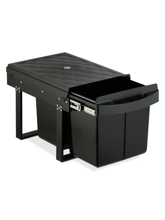 Einbaumülleimer in Schwarz - 2x 15 l