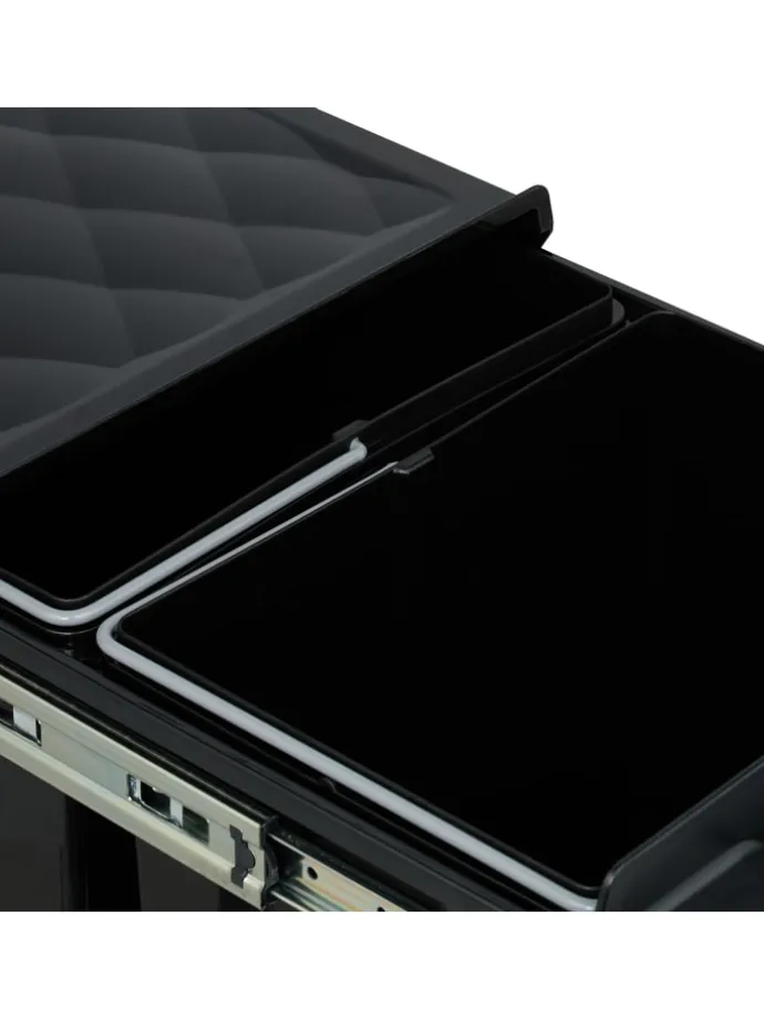 Einbaumülleimer in Schwarz - 2x 15 l