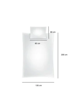 Einfarbige Bettwäsche 100% Baumwolle in Anthrazit