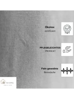 Einfarbige Bettwäsche 100% Baumwolle in Anthrazit