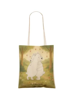 Einkaufstasche Eisbär Umarmen Design ohne Spruch in Weiß