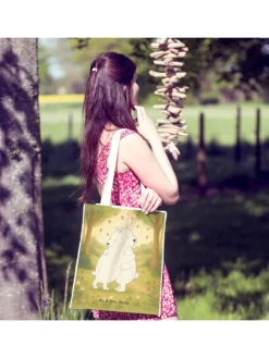 Einkaufstasche Eisbär Umarmen Design ohne Spruch in Weiß