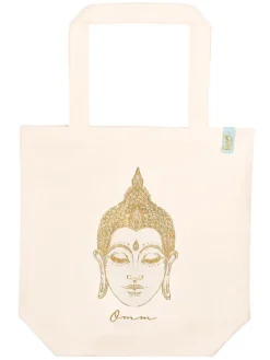 Einkaufstasche "Omm for you" in Creme - (B)37 x (H)38 x (T)13 cm