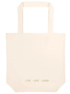 Einkaufstasche "Omm for you" in Creme - (B)37 x (H)38 x (T)13 cm