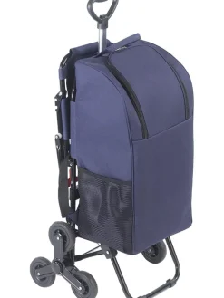 Einkaufstrolley in Dunkelblau - (B)58 x (H)103 x (T)39 cm