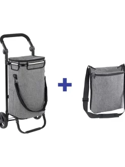 Einkaufstrolley in Grau - (B)45 x (H)95 x (T)28 cm