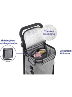 Einkaufstrolley in Grau - (B)45 x (H)95 x (T)28 cm