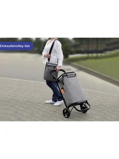 Einkaufstrolley in Grau - (B)45 x (H)95 x (T)28 cm