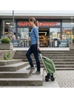Einkaufstrolley in Grün - 45 l