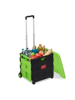 Einkaufstrolley in Grün/ Schwarz
