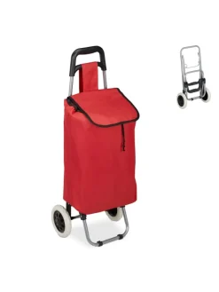 Einkaufstrolley in Rot - (B)40x (H)91 x (T)30 cm