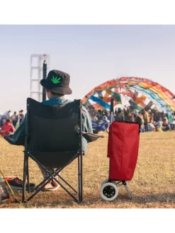 Einkaufstrolley in Rot - (B)40x (H)91 x (T)30 cm