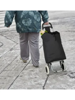 Einkaufstrolley in Rot - (B)40x (H)91 x (T)30 cm