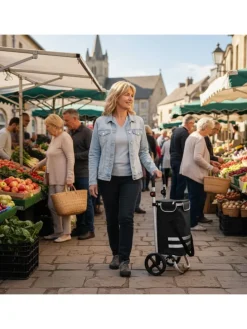 Einkaufstrolley in Schwarz - 45 l