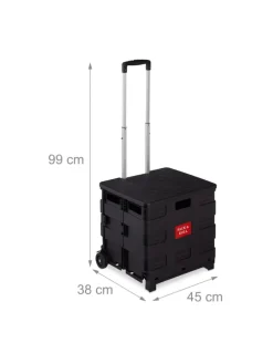 Einkaufstrolley in Schwarz - Tragkraft: 35 kg