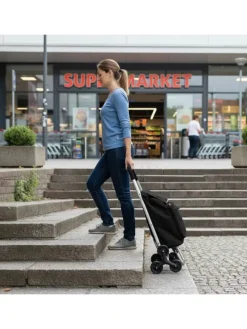 Einkaufstrolley in Schwarz - 45 l