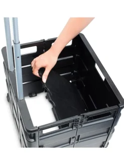 Einkaufstrolley in Schwarz - (B)42 x (H)100 x (T)37 cm