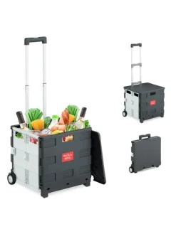 Einkaufstrolley in Weiß/ Grau