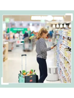 Einkaufstrolley in Weiß/ Grau