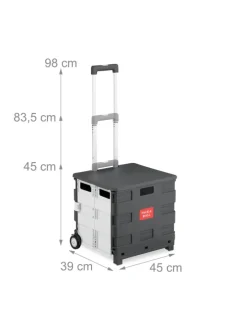 Einkaufstrolley in Weiß/ Grau