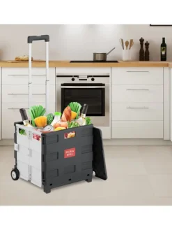 Einkaufstrolley in Weiß/ Grau