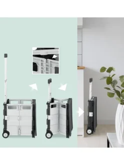 Einkaufstrolley in Weiß/ Grau