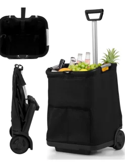 Einkaufstrolley klappbar 50 L in Schwarz