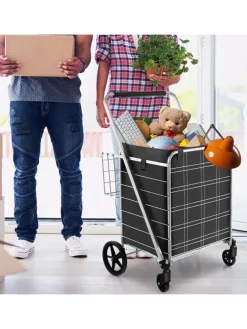 Einkaufstrolley Klappbar in Silber