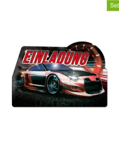 Einladungs-Set "Autos" in Schwarz/ Petrol