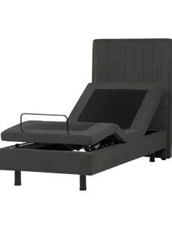 Einzelbett DUKE II in Grau/Schwarz - (W) 80 x (H) 120 x (L) 216 cm