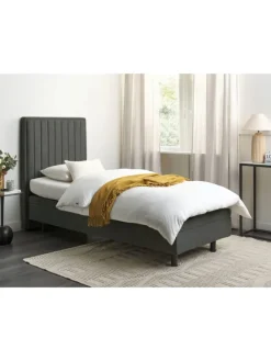Einzelbett DUKE II in Grau/Schwarz - (W) 80 x (H) 120 x (L) 216 cm