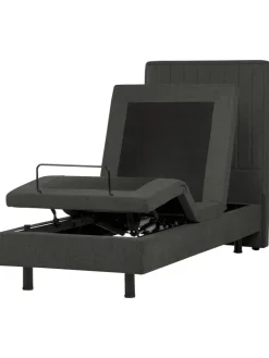 Einzelbett DUKE II in Grau/Schwarz - (W) 80 x (H) 120 x (L) 216 cm