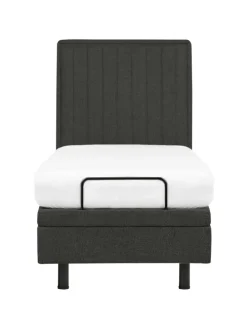 Einzelbett DUKE II in Grau/Schwarz - (W) 80 x (H) 120 x (L) 216 cm