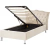 Einzelbett METZ in Beige/Silber - (W) 126 x (H) 102 x (L) 217 cm