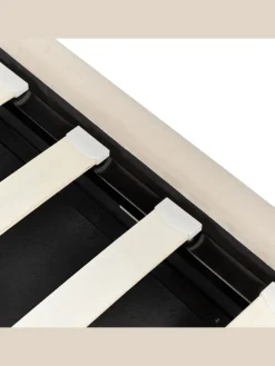 Einzelbett METZ in Beige/Silber - (W) 126 x (H) 102 x (L) 217 cm