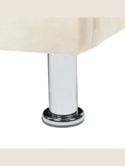 Einzelbett METZ in Beige/Silber - (W) 126 x (H) 102 x (L) 217 cm