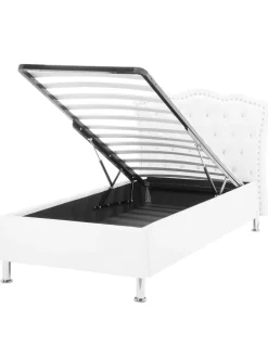 Einzelbett METZ in Weiß/Silber - (W) 126 x (H) 102 x (L) 217 cm