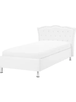 Einzelbett METZ in Weiß/Silber - (W) 126 x (H) 102 x (L) 217 cm