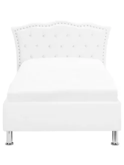 Einzelbett METZ in Weiß/Silber - (W) 126 x (H) 102 x (L) 217 cm